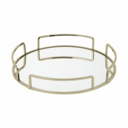 32% off on Home Details Modern Round Mirror Vanity Tray in Satin Gold Image